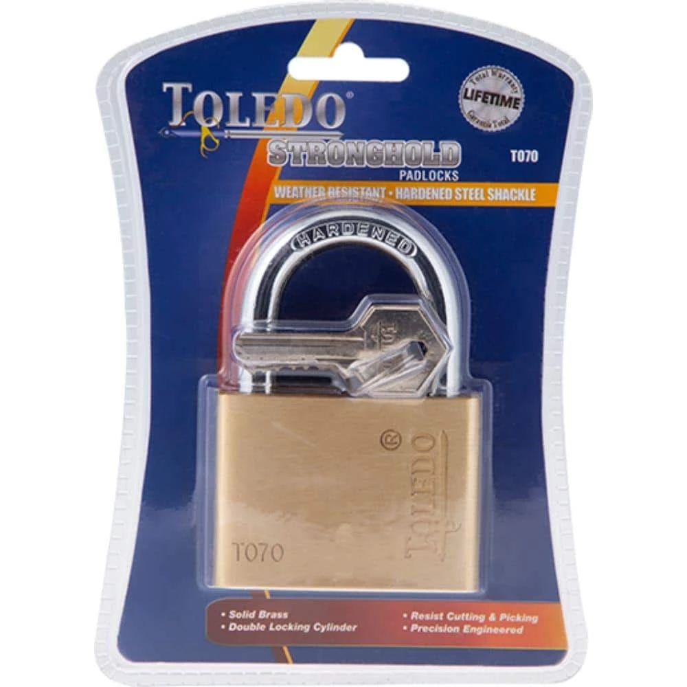 70 mm Brass Keyed Padlock by TOLEDO 2 70 mm Brass Keyed Padlock by TOLEDO - Image 2