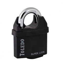 High Security 50 mm Solid Brass Keyed Padlock with Weatherproof Covering by TOLEDO