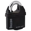 High Security 60 mm Solid Brass Keyed Shackled Padlock with Weatherproof Covering by TOLEDO
